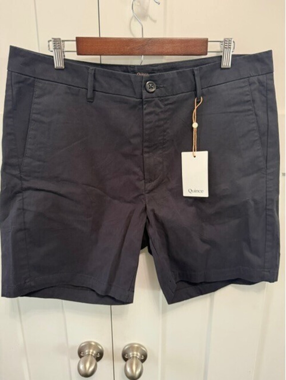 NWT Quince black chino shorts size 36 with 7" inseam Organic cotton blend